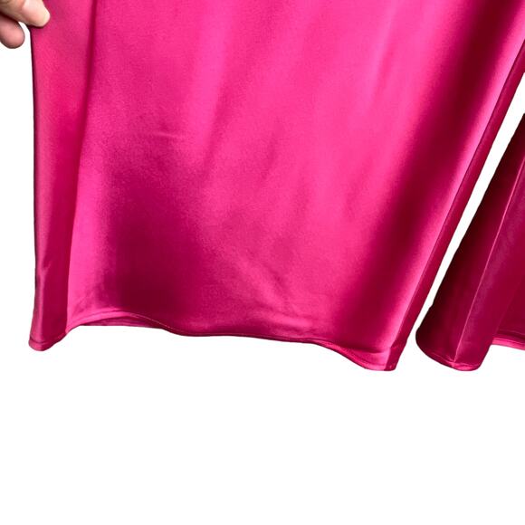 Joie Satin Pants Pink Size 6 Wide Leg Palazzo Cropped Flat Front Leg Pull On - Picture 6 of 7